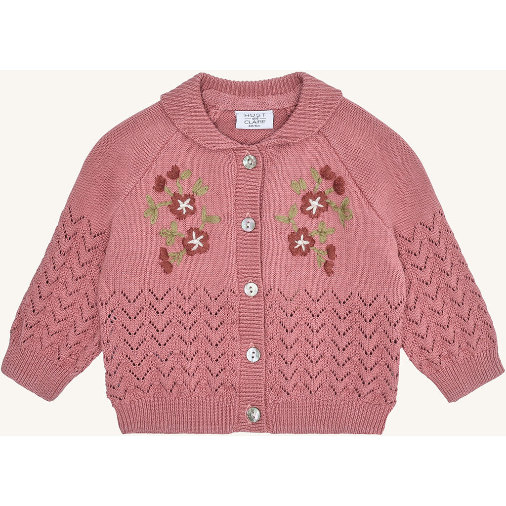 Hust & Claire HCCilja Embroidery Cardigan 3392 Dry Rose