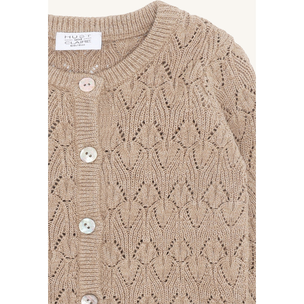 Hust & Claire HCCilja Pointelle Cardigan 3554 Biscuit