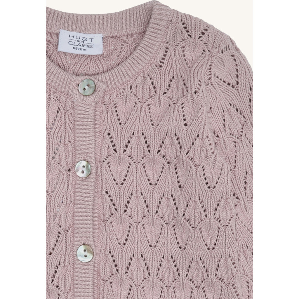 Hust & Claire HCCilja Pointelle Cardigan 3735 Adobe Rose