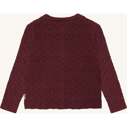 Hust & Claire HCCilja Pointelle Cardigan 4386 New Maroon