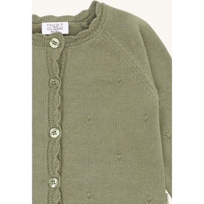 Hust & Claire HCCilja Pointelle Cardigan 3407 Green Tea