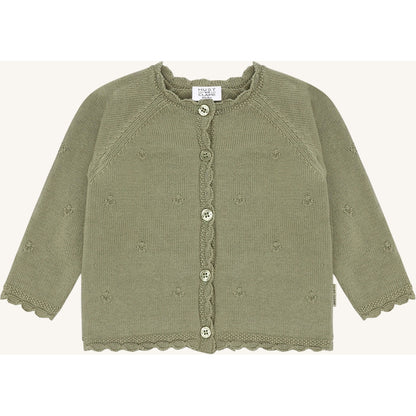 Hust & Claire HCCilja Pointelle Cardigan 3407 Green Tea