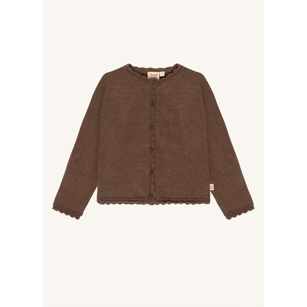 Hust & Claire HCCilja Pointelle Cardigan 3594 Toffee Melange