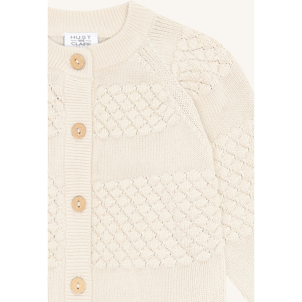Hust & Claire HCCuno Knit Bubble Cardigan 3517 Sandshell