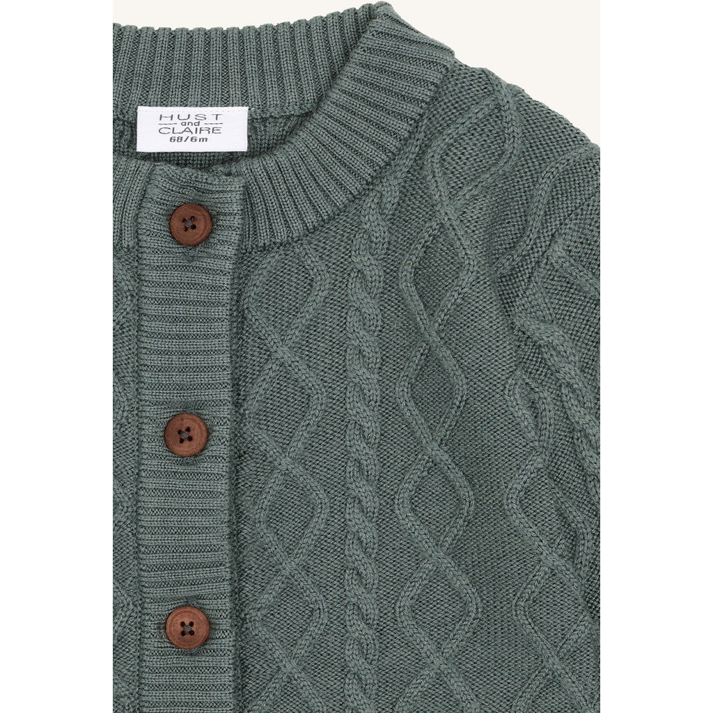 Hust & Claire HCCuri Jacket Wool Cardigan 3484 Balsam Green