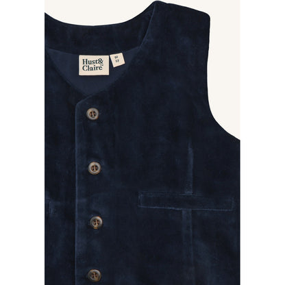 Hust & Claire HCEik Moleskin Waistcoat 4150 More Navy