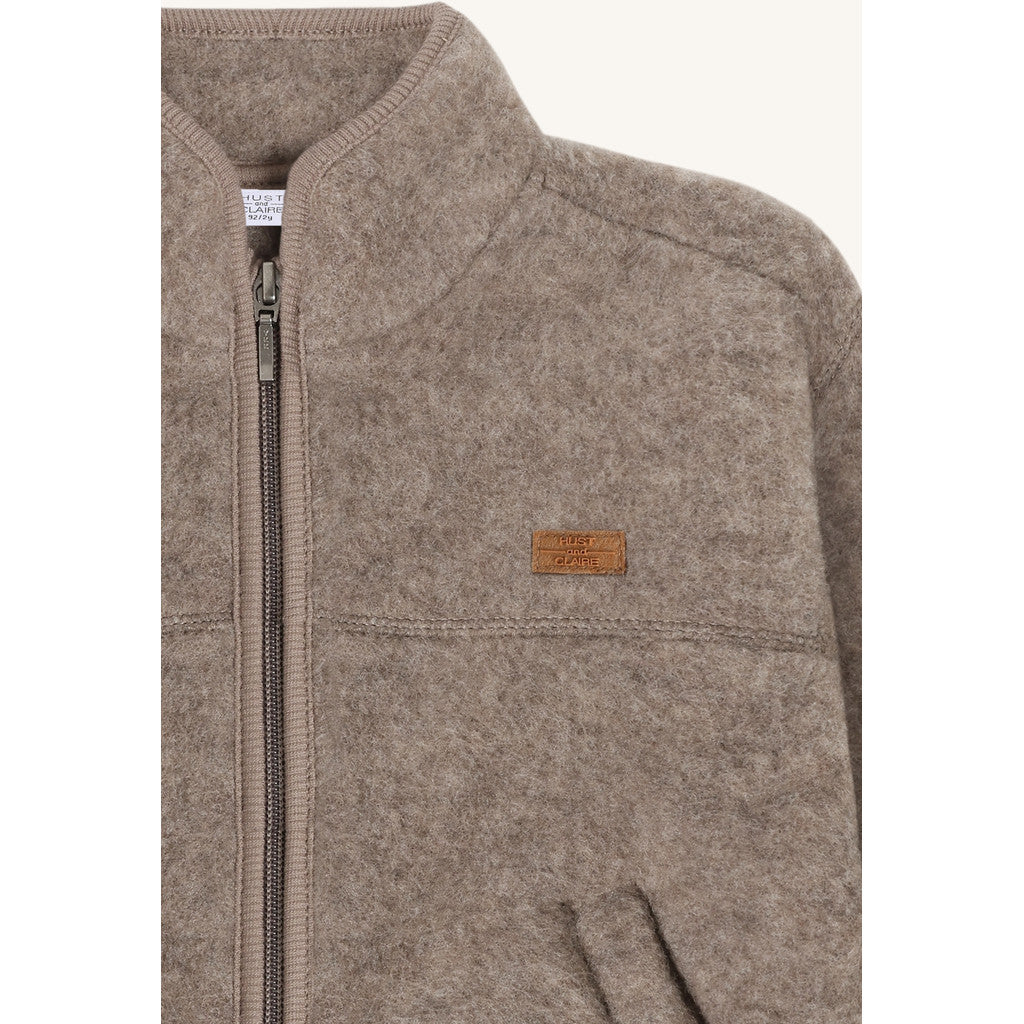 Hust & Claire HCEmi Zip Jacket Wool Fleece Jacket 3232 Deer Melange