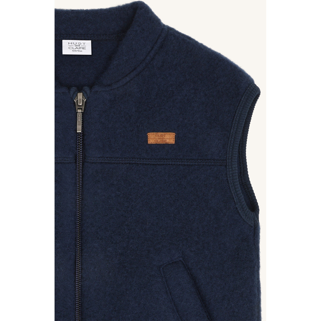 Hust & Claire HCEmilo Zip Wool Waistcoat 3146 Blues