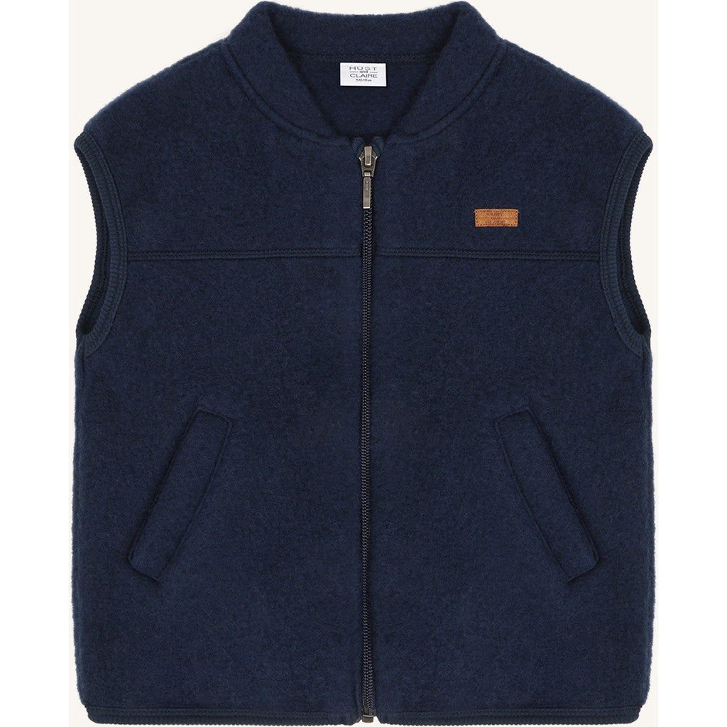 Hust & Claire HCEmilo Zip Wool Waistcoat 3146 Blues