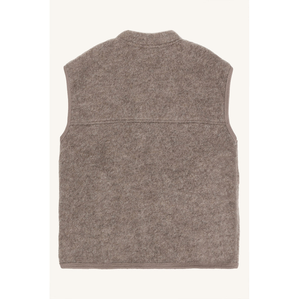 Hust & Claire HCEmilo Zip Wool Waistcoat 3232 Deer Melange