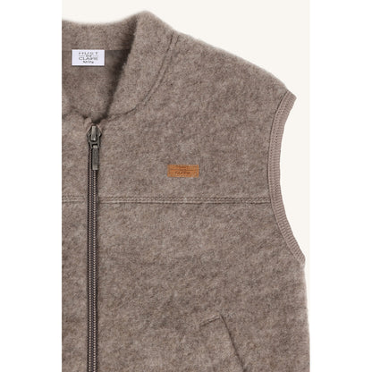 Hust & Claire HCEmilo Zip Wool Waistcoat 3232 Deer Melange