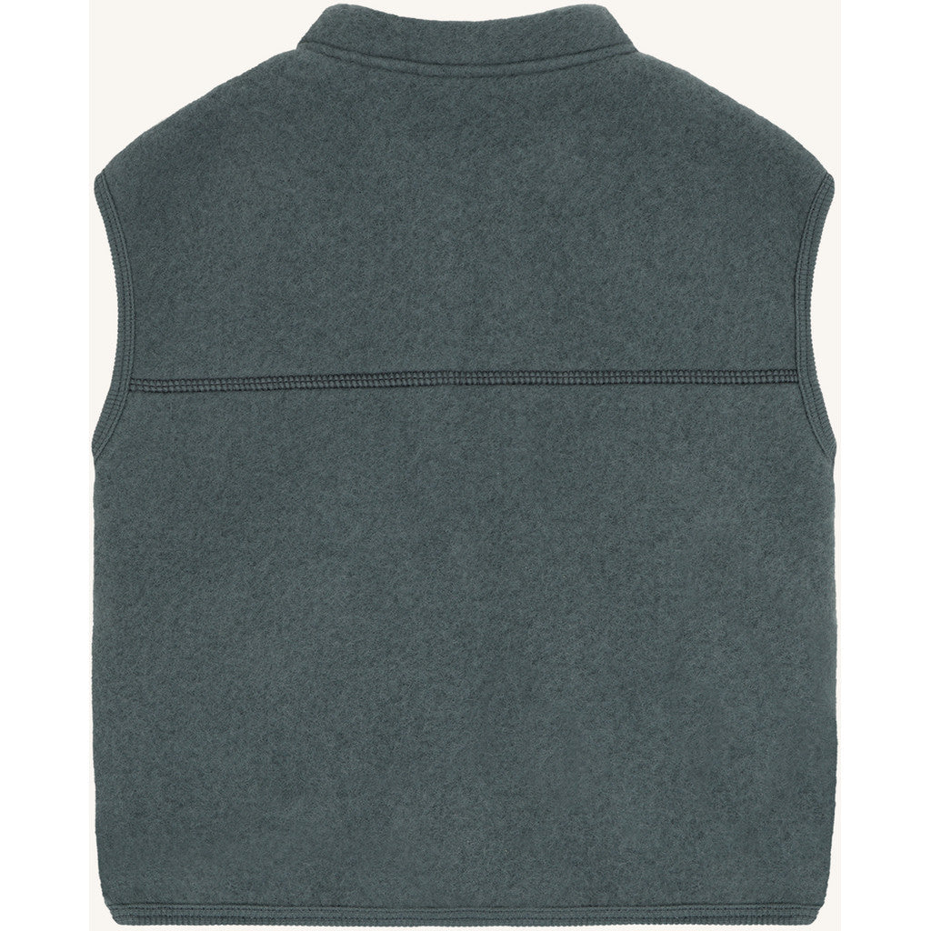 Hust & Claire HCEmilo Zip Wool Waistcoat 3484 Balsam Green