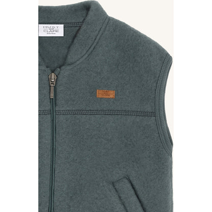 Hust & Claire HCEmilo Zip Wool Waistcoat 3484 Balsam Green