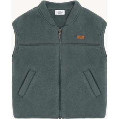Hust & Claire HCEmilo Zip Wool Waistcoat 3484 Balsam Green