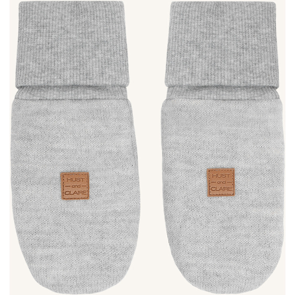 Hust & Claire HCFelix Glove Boiled Wool Gloves 1201 Light Grey Melange