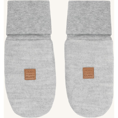 Hust & Claire HCFelix Glove Boiled Wool Gloves 1201 Light Grey Melange