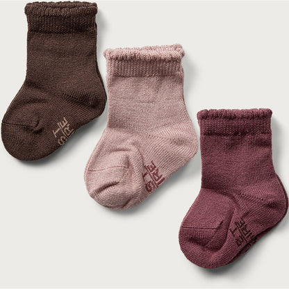 Hust & Claire HCFoty 3-pack Socks, Wool -Bamboo Socks 3850 Old Rose
