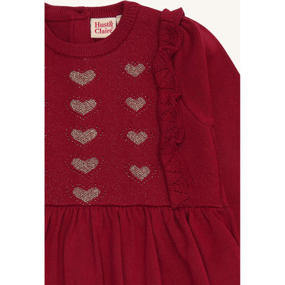 Hust & Claire HCKaroline Knit dress Solid Dresses 3379 Teaberry
