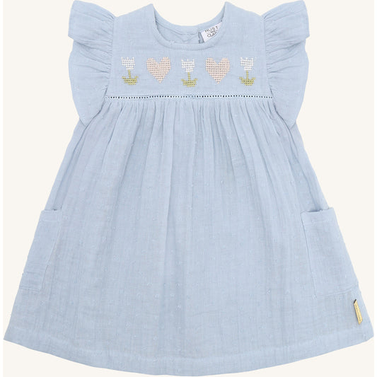 Hust & Claire HCKatinka Dobby Dresses 3111 Zen Blue