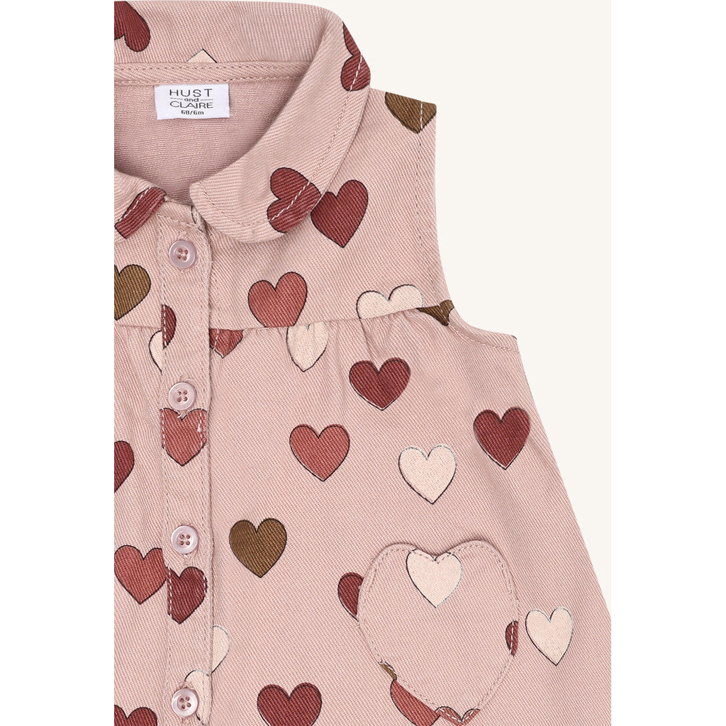 Hust & Claire HCKatinka Fine Twill Old Hearts Dresses 3735 Adobe Rose