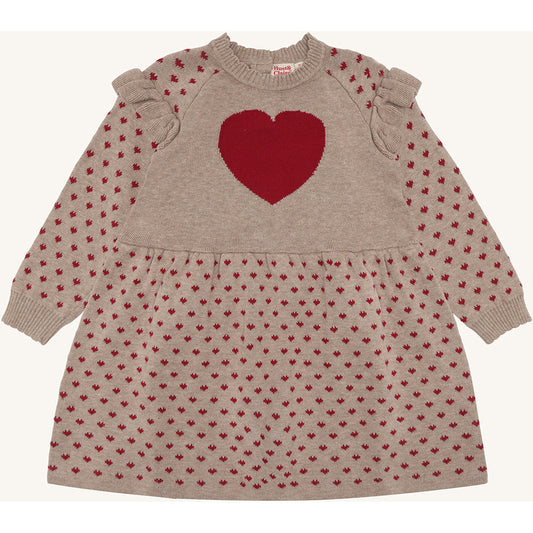 Hust & Claire HCKnit dress Hearts Dresses 3554 Biscuit