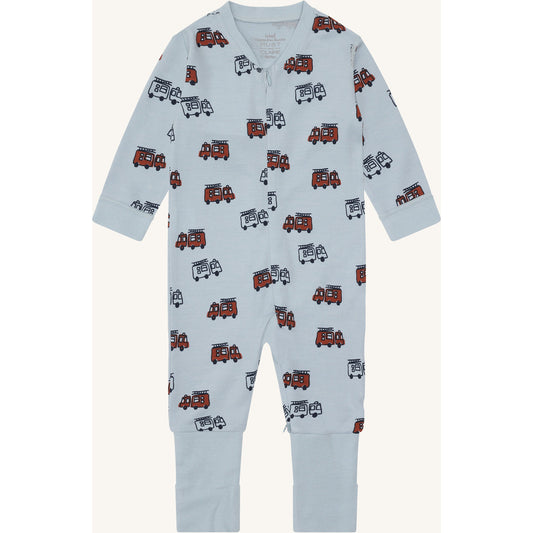 Hust & Claire HCManu Firetruck Zip Night Suit 4117 Baby Blue