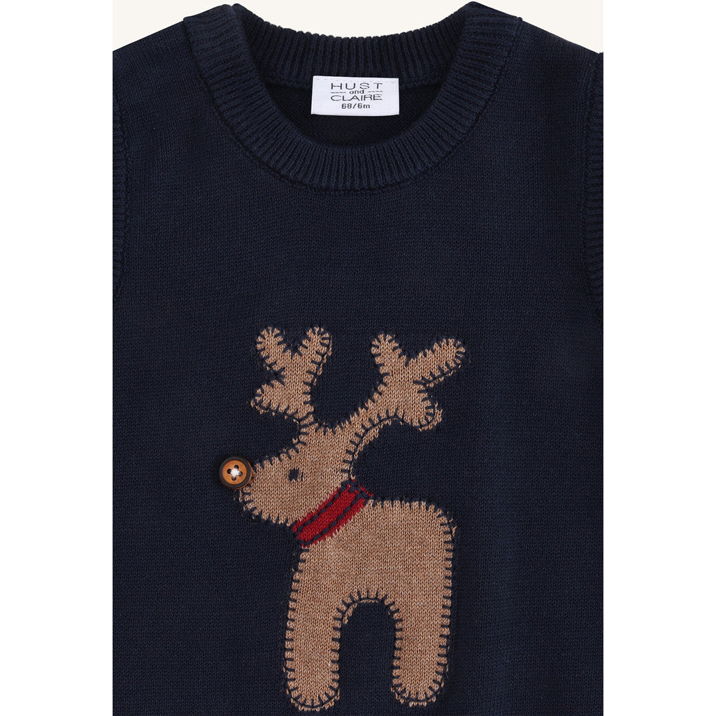 Hust & Claire HCPerry Deer Knitwear 4150 More Navy