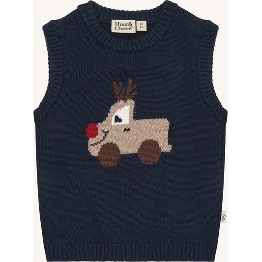 Hust & Claire HCPerry Reindeer Knitwear 4150 More Navy