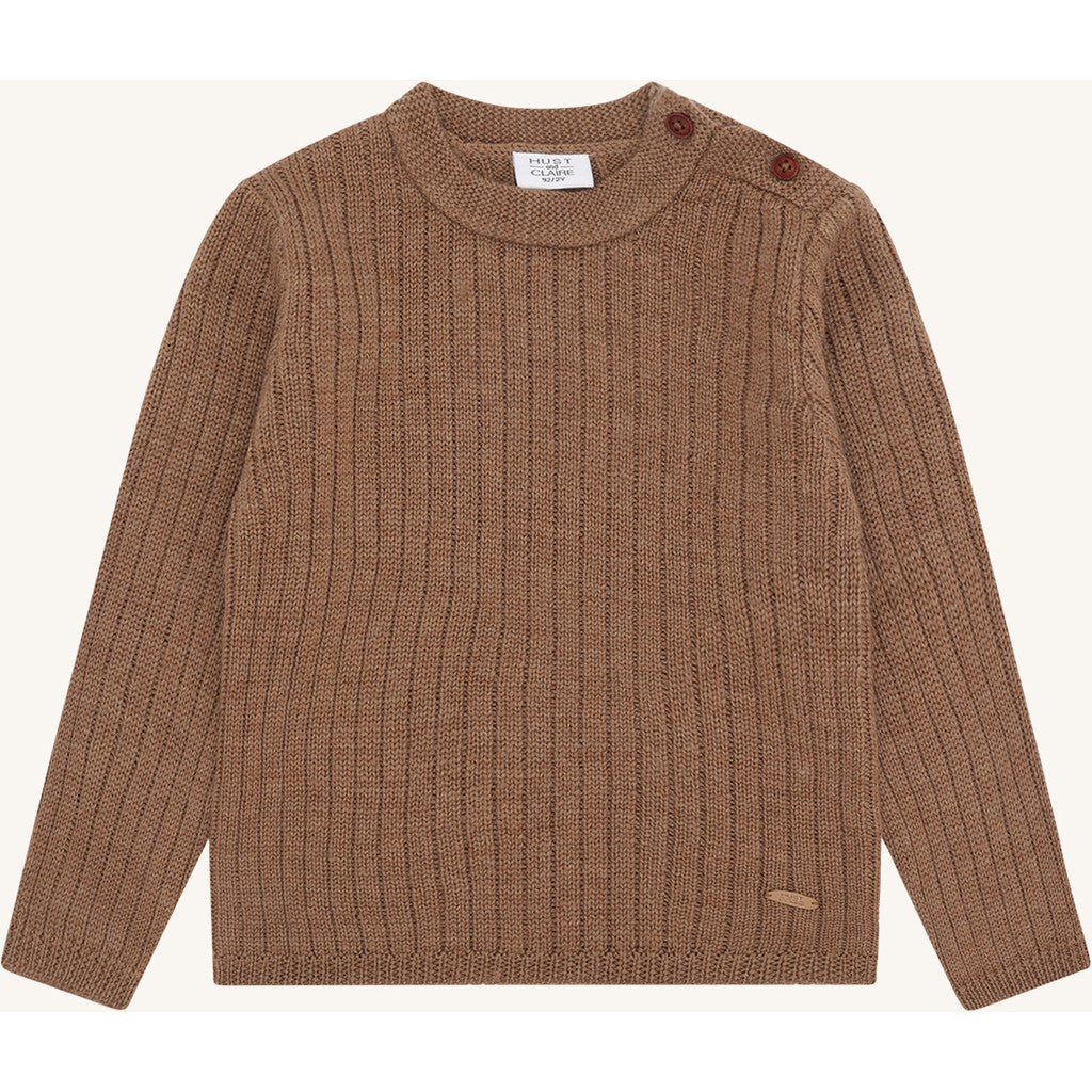 Hust & Claire HCPil Wool Rib Pullover 4536 Coca Mocha