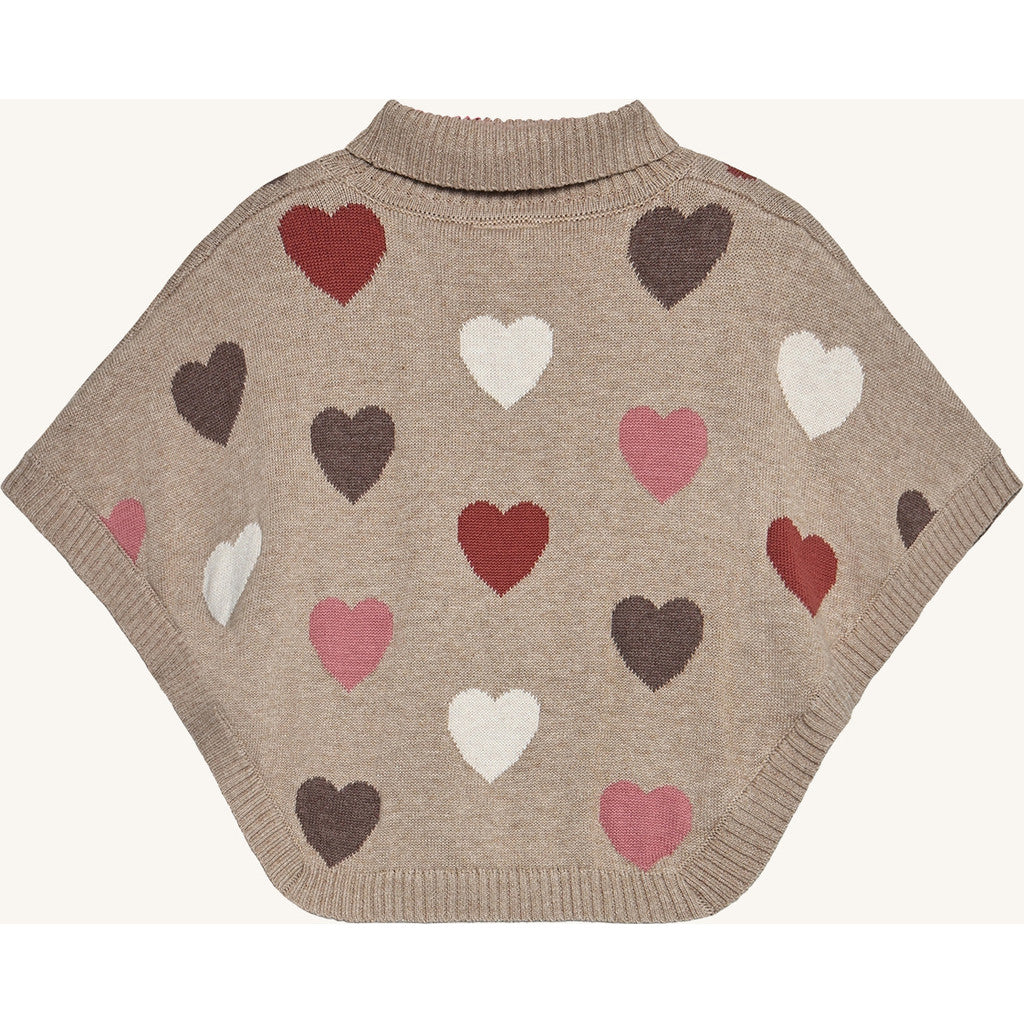 Hust & Claire HCPinja hearts Poncho 3554 Biscuit