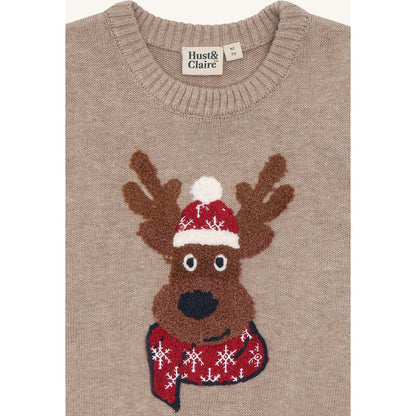 Hust & Claire HCPrinco Reindeer Knitwear 3554 Biscuit