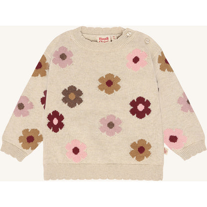 Hust & Claire HCPusle Flower Cardigan 4548 Old Beige Melange