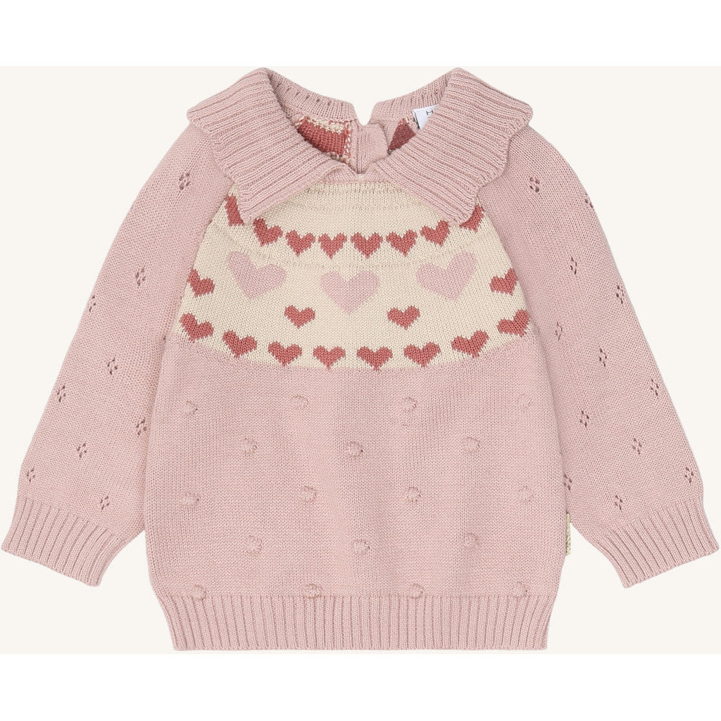 Hust & Claire HCPusle Sweet Hearts Cardigan 3735 Adobe Rose