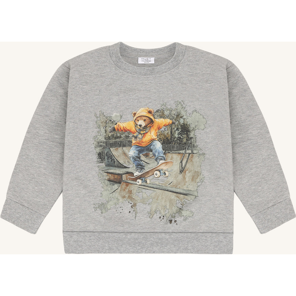 Hust & Claire HCSejer Skating Bear Sweatshirt 1206 Grey Melange