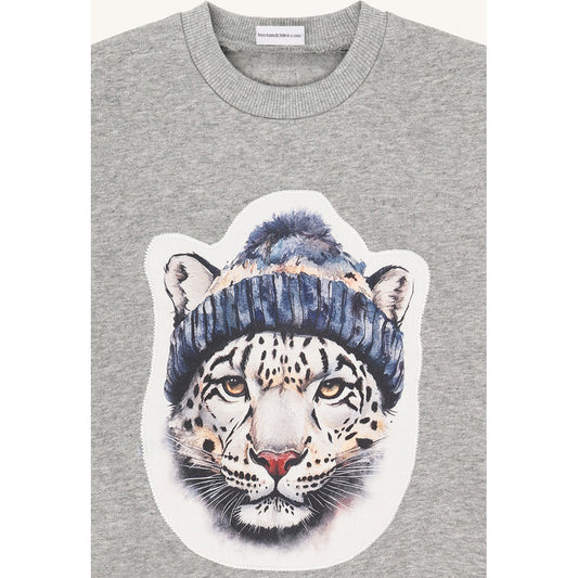Hust & Claire HCSejer Snow Leopard Sweatshirt 1212 Tile Grey Melange