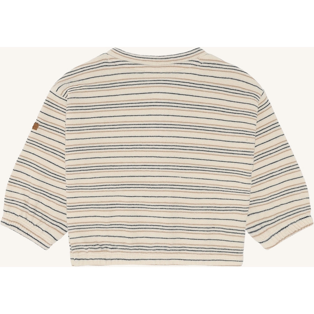 Hust & Claire HCSigurt Fine striped knit Sweatshirt 3272 Snow White