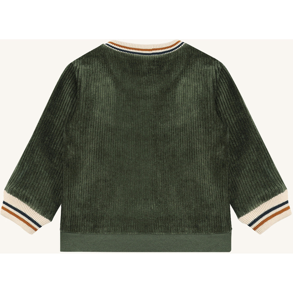 Hust & Claire HCSofus Ribbed velour Sweatshirt 3461 Deep Ivy