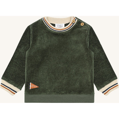 Hust & Claire HCSofus Ribbed velour Sweatshirt 3461 Deep Ivy