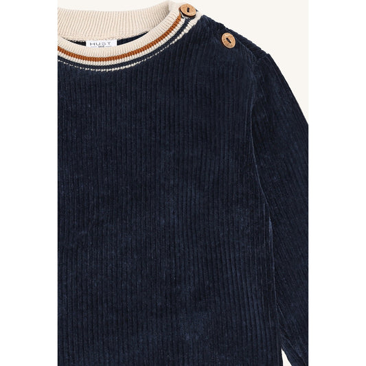 Hust & Claire HCSofus Ribbed velour Sweatshirt 4150 More Navy