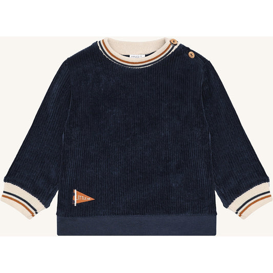Hust & Claire HCSofus Ribbed velour Sweatshirt 4150 More Navy