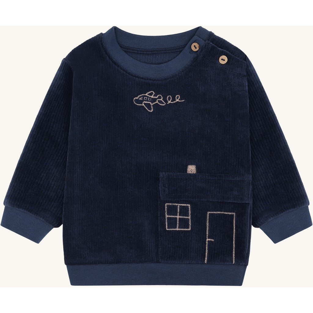 Hust & Claire HCSofus Ribbed velour Sweatshirt 3146 Blues