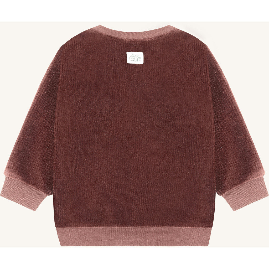 Hust & Claire HCSofus Ribbed velour Sweatshirt 4575 Soil