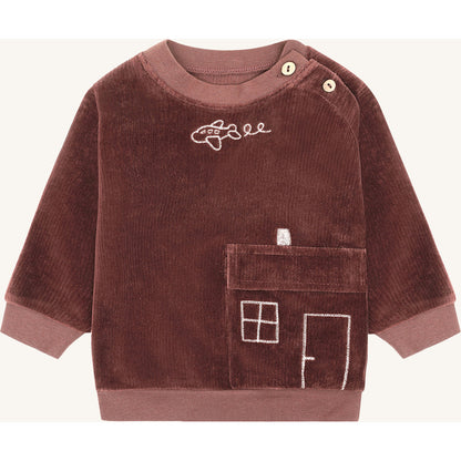 Hust & Claire HCSofus Ribbed velour Sweatshirt 4575 Soil