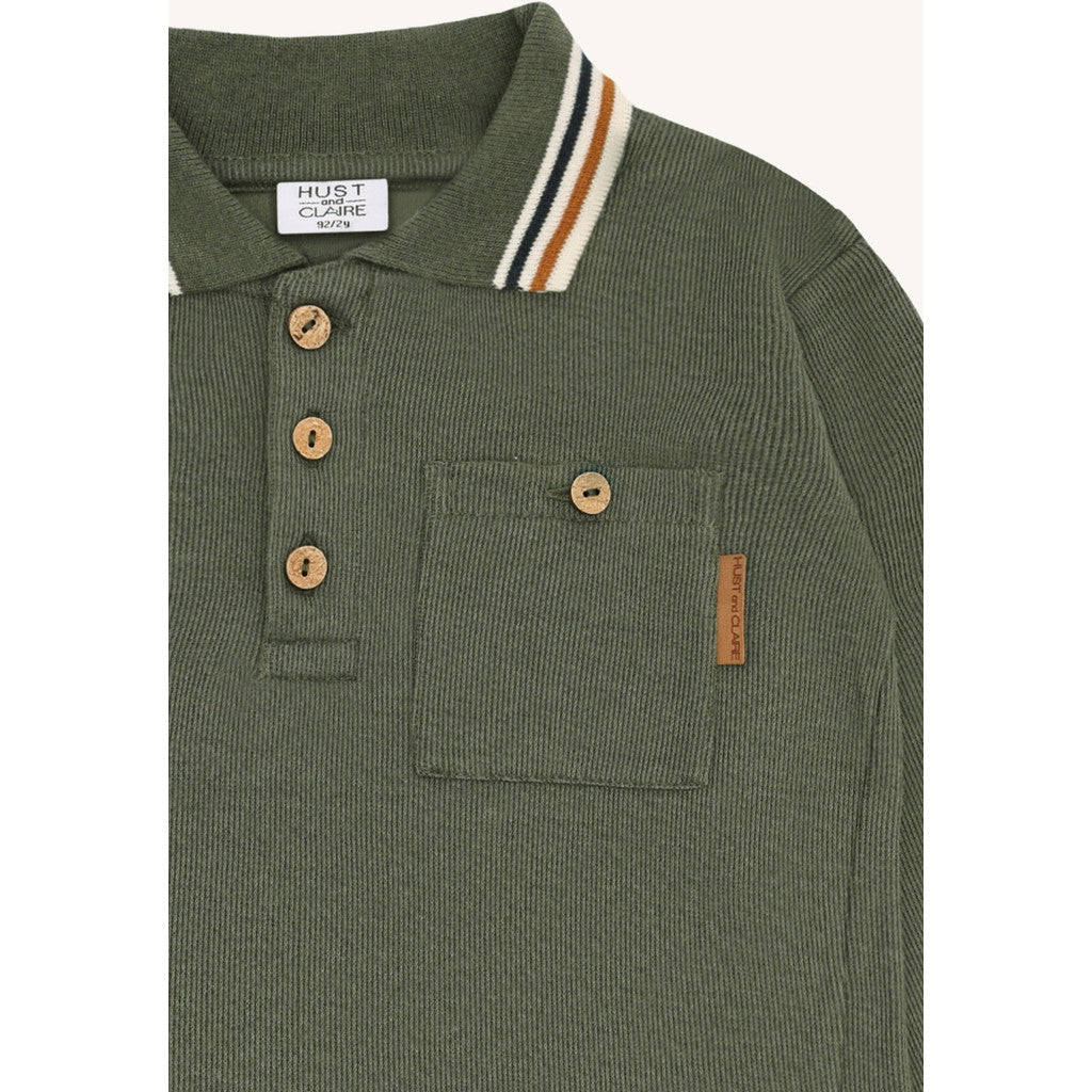Hust & Claire HCStevie Polo stripes Polo L/S 3461 Deep Ivy