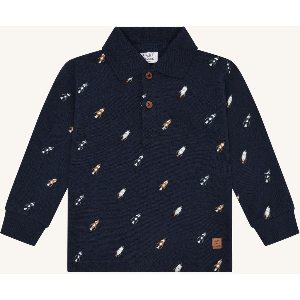 Hust & Claire HCStevie Space embroidery Polo L/S 4150 More Navy
