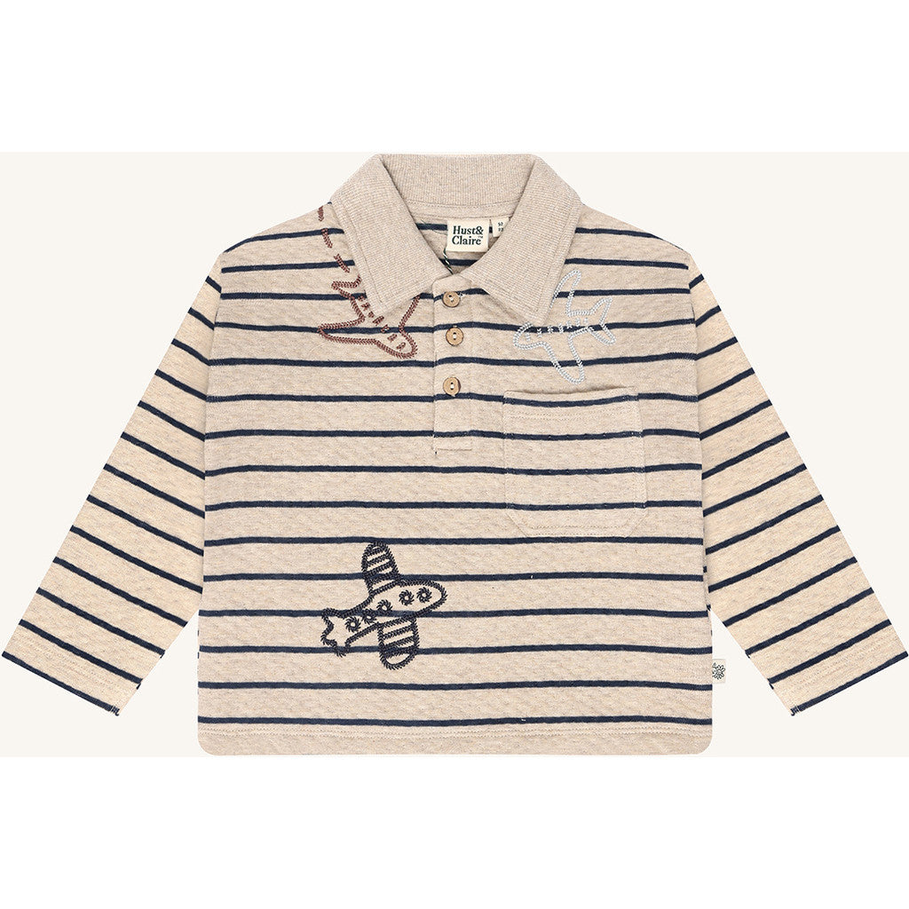 Hust & Claire HCStevie Stripe Sweatshirt 3554 Biscuit