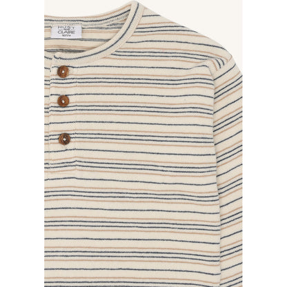 Hust & Claire HCSune Knitted stripe T-shirt L/S 3272 Snow White