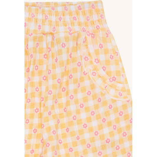 Hust & Claire HCTeah Flower Check Trousers 4614 Nectar