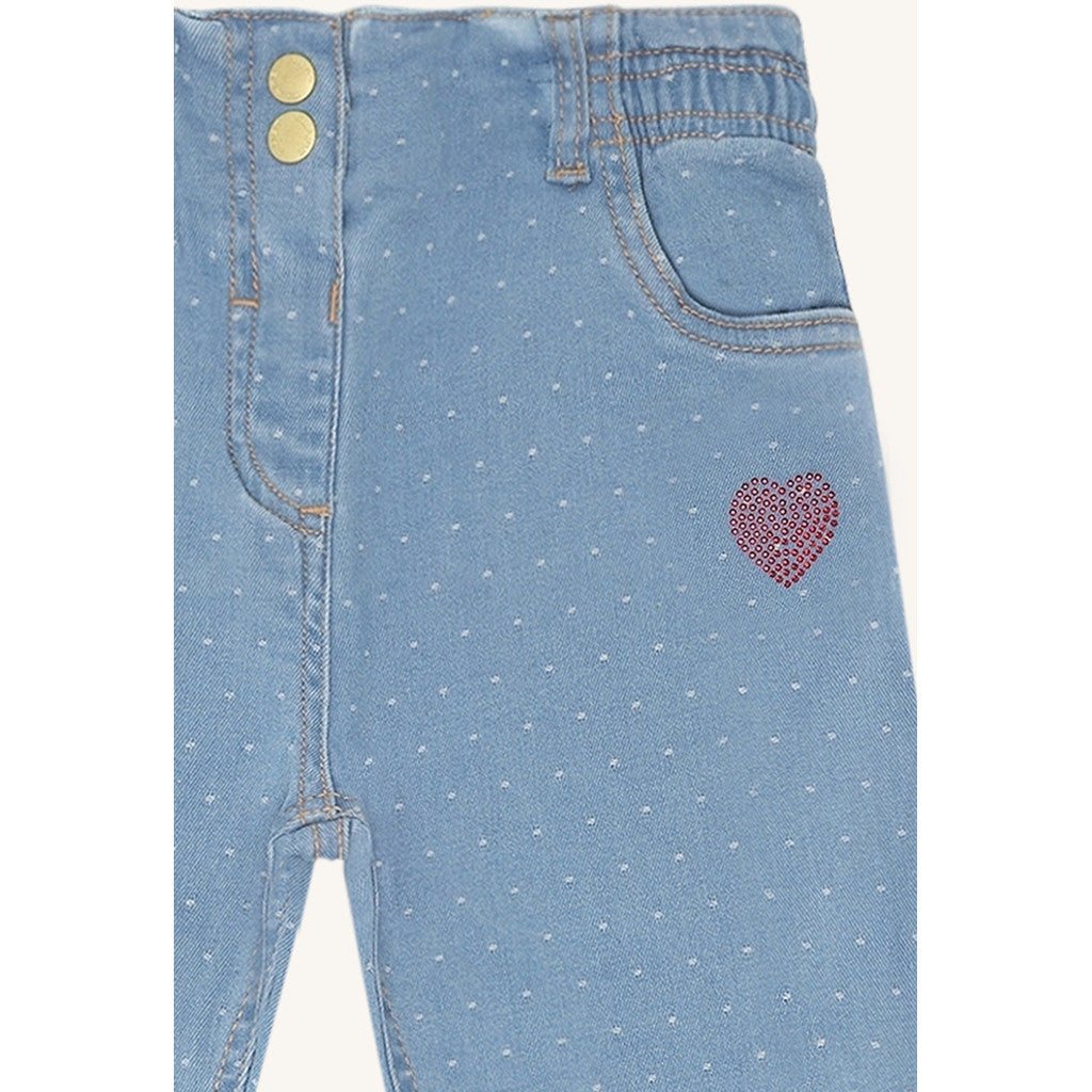 Hust & Claire HCTheresa  Dotty denim Trousers 33 Blue Denim