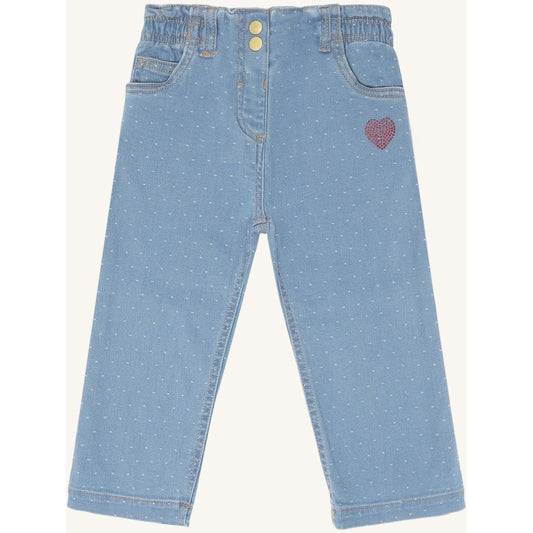 Hust & Claire HCTheresa  Dotty denim Trousers 33 Blue Denim